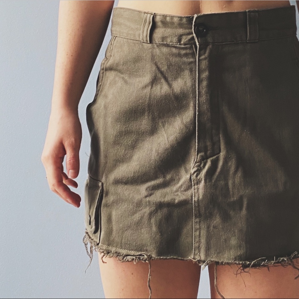 Army green cargo skirt